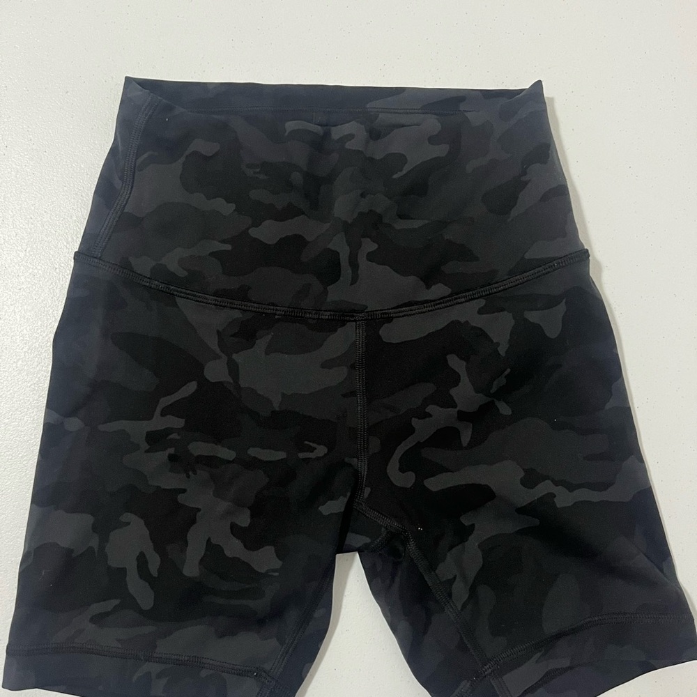 lululemon athletica Black Camouflage Bike Shorts